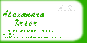 alexandra krier business card